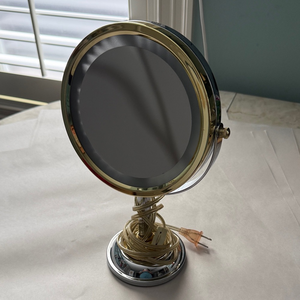 Jerdon Gold and Silver Magnifying Vanity Mirror